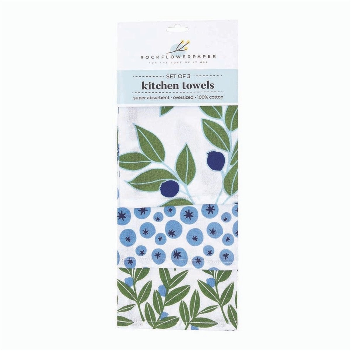 Blueberry Medley Cotton Kitchen Towels (Set of 3) Cotton Kitchen Towel - rockflowerpaper