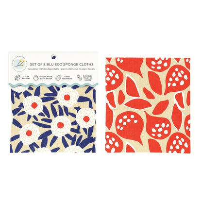 Buttercup Blooms blu Eco Sponge Cloths (Set of 2) Eco Cloth - rockflowerpaper