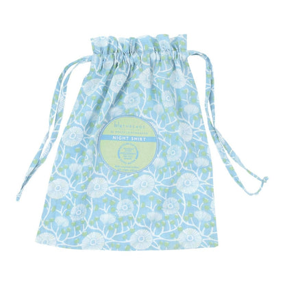 Camellia Blue Cotton Night Shirt Sleep Shirt - rockflowerpaper