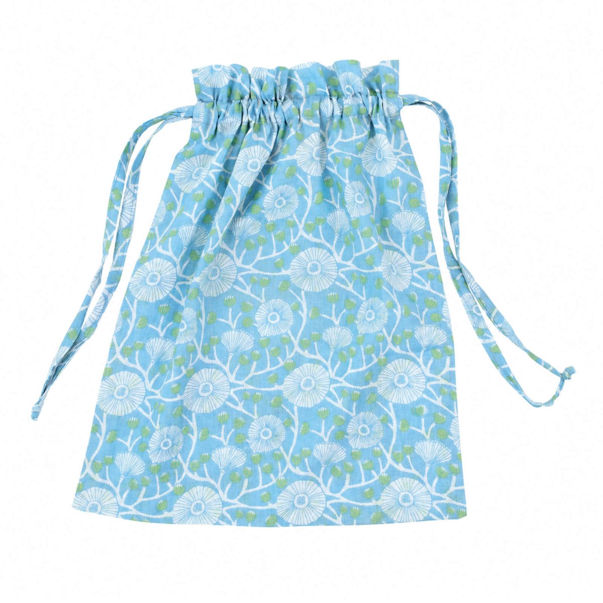 Camellia Blue Cotton Night Shirt Sleep Shirt - Rockflowerpaper