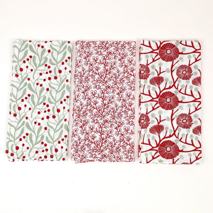 Camellia Cotton Kitchen Towels (Set of 3) Cotton Kitchen Towel - Rockflowerpaper