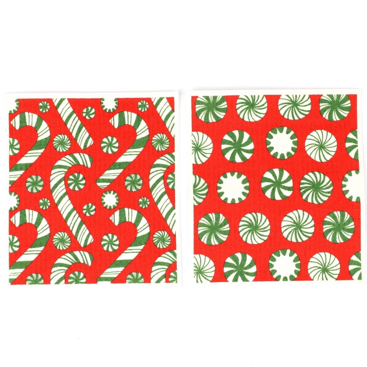 Candy Cane Joy blu Eco Sponge Cloths (Set of 2) Eco Cloth - Rockflowerpaper