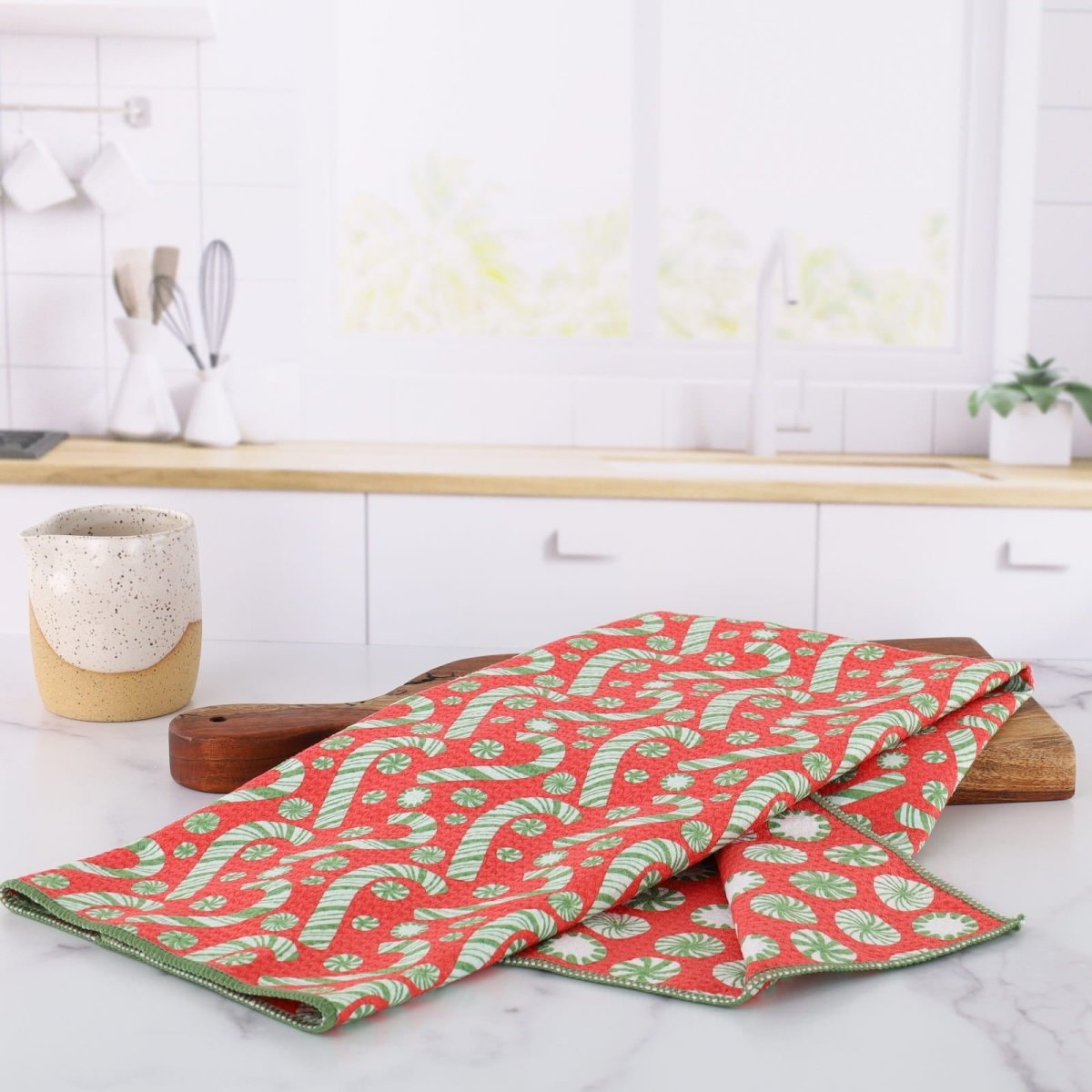 Candy Cane Joy Eco Kitchen Tea Towel Tea Towel - Rockflowerpaper