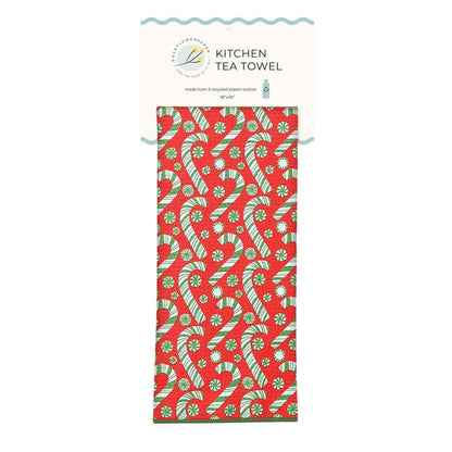 Candy Cane Joy Eco Kitchen Tea Towel Tea Towel - Rockflowerpaper