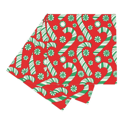 Candy Cane Joy Paper Cocktail Napkins (Pack of 25) Paper Cocktail Napkin - Rockflowerpaper