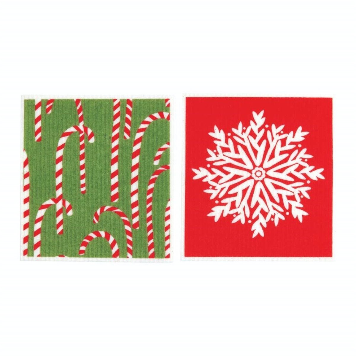 Candy Canes Eco - Friendly blu Sponge Cloth - Set of 2 Eco Cloth - rockflowerpaper