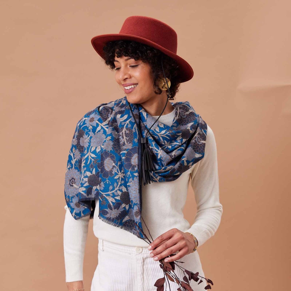 Capri Blue Reversible Wrap Scarf - rockflowerpaper