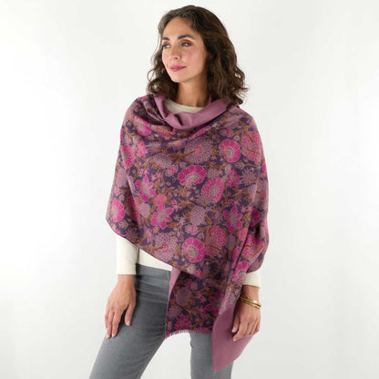 Capri Plum Reversible Wrap Scarf Reversible Wrap - Rockflowerpaper