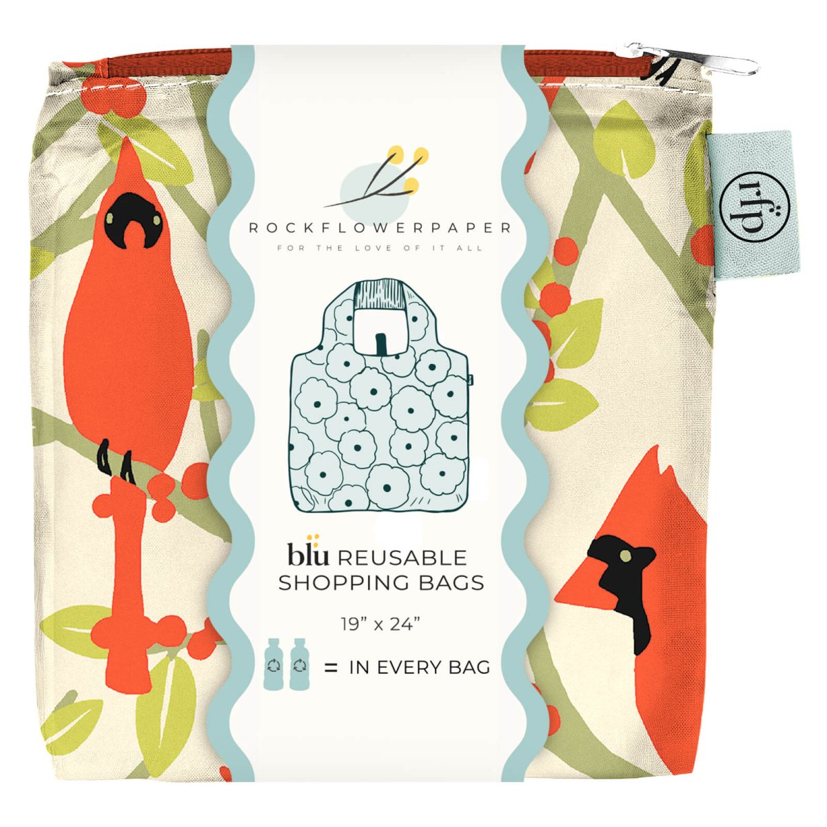 Cardinal Birds blu Reusable Shopping Bag Reusable Shopping Bag - Rockflowerpaper