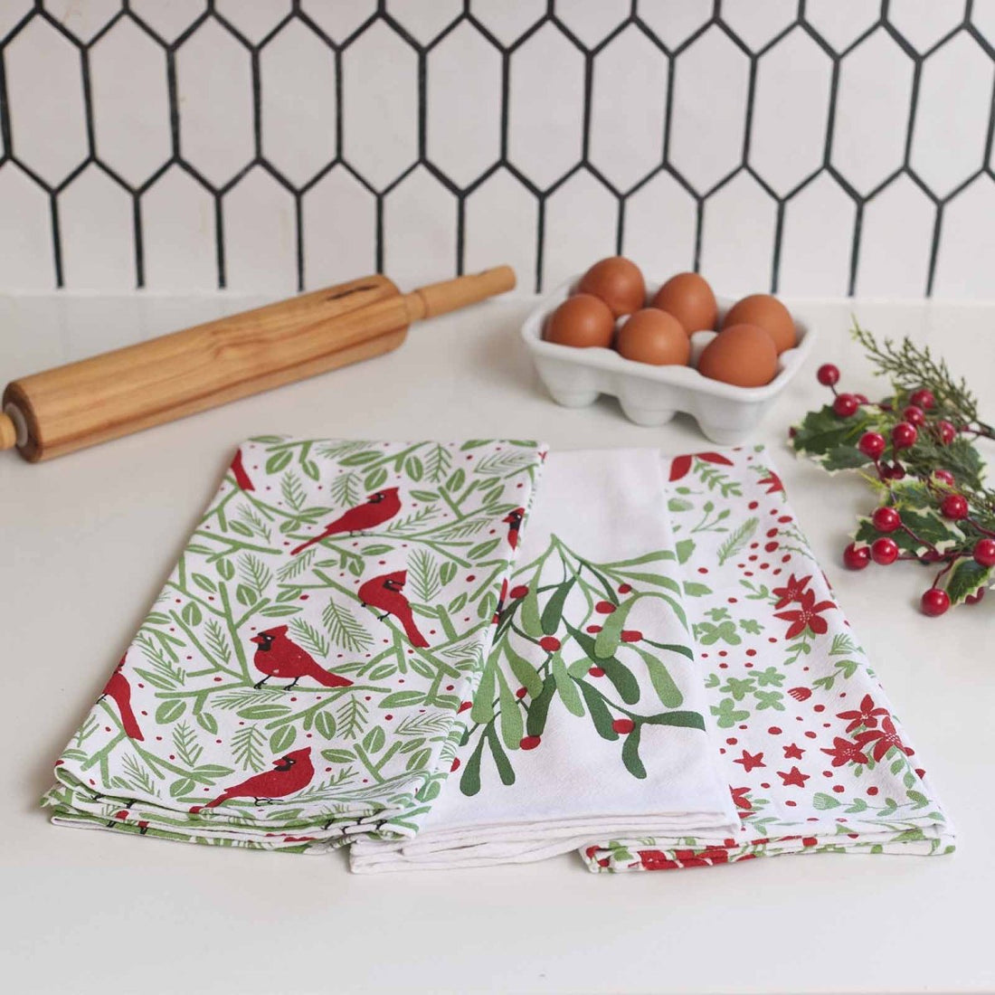 Cardinals Cotton Kitchen Towels (Set of 3) Cotton Kitchen Towel - rockflowerpaper