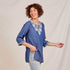 Chambray Top with Floral Embroidered Neckline Embroidered Tunic - rockflowerpaper