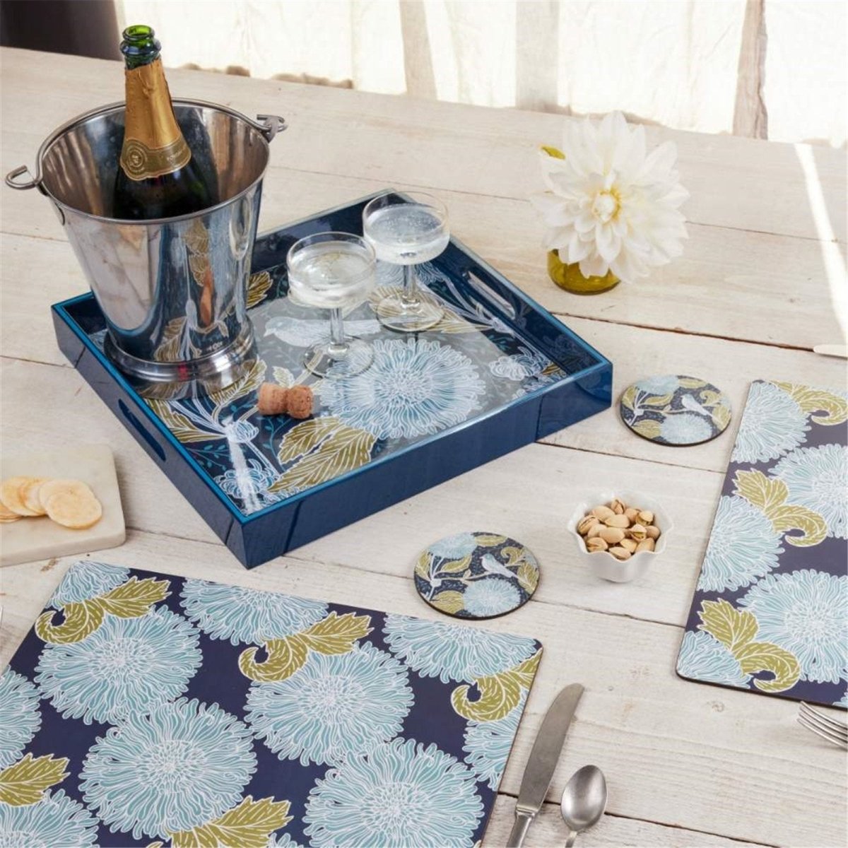 Chrysanthemum Flower Placemat Set 4 Placemat - rockflowerpaper