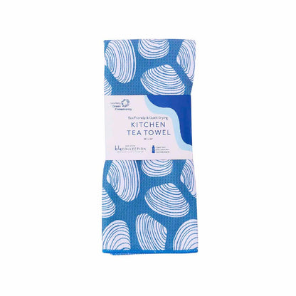 Clamshells blu Kitchen Tea Towel Kitchen Towel - rockflowerpaper