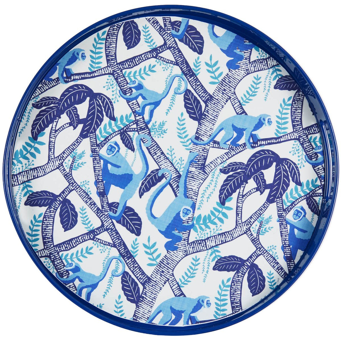 Coco Monkey Round Lacquer Serving Tray Tray - Rockflowerpaper