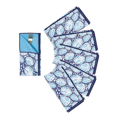 Coral Garden blu Dinner Napkin Set of 6 Dinner Napkin - rockflowerpaper