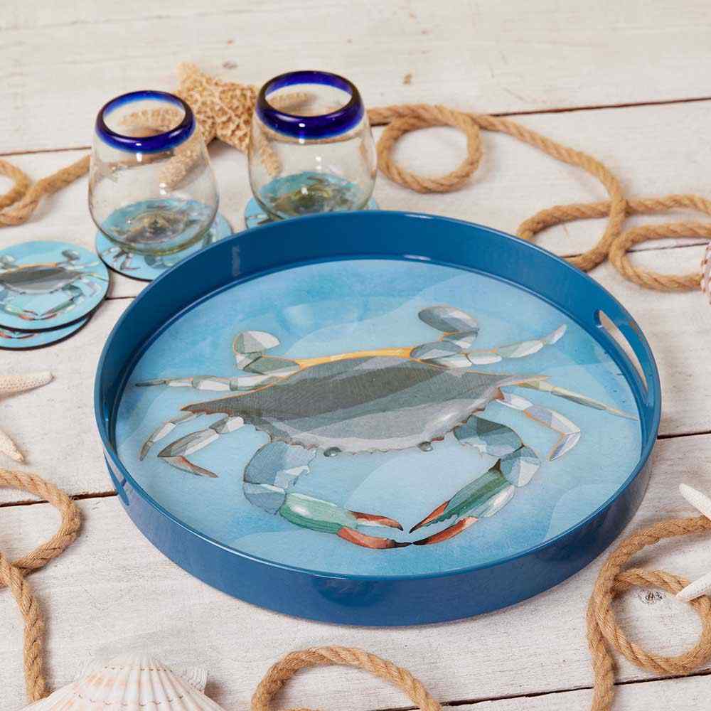 Crab 15 Inch Round Tray Tray - rockflowerpaper