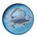 Crab Blue  Round Lacquer Serving Tray