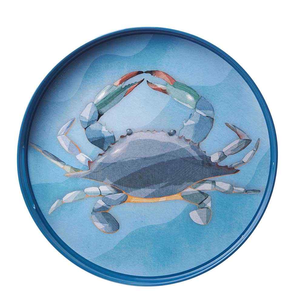 Crab 15 Inch Round Tray Tray - rockflowerpaper