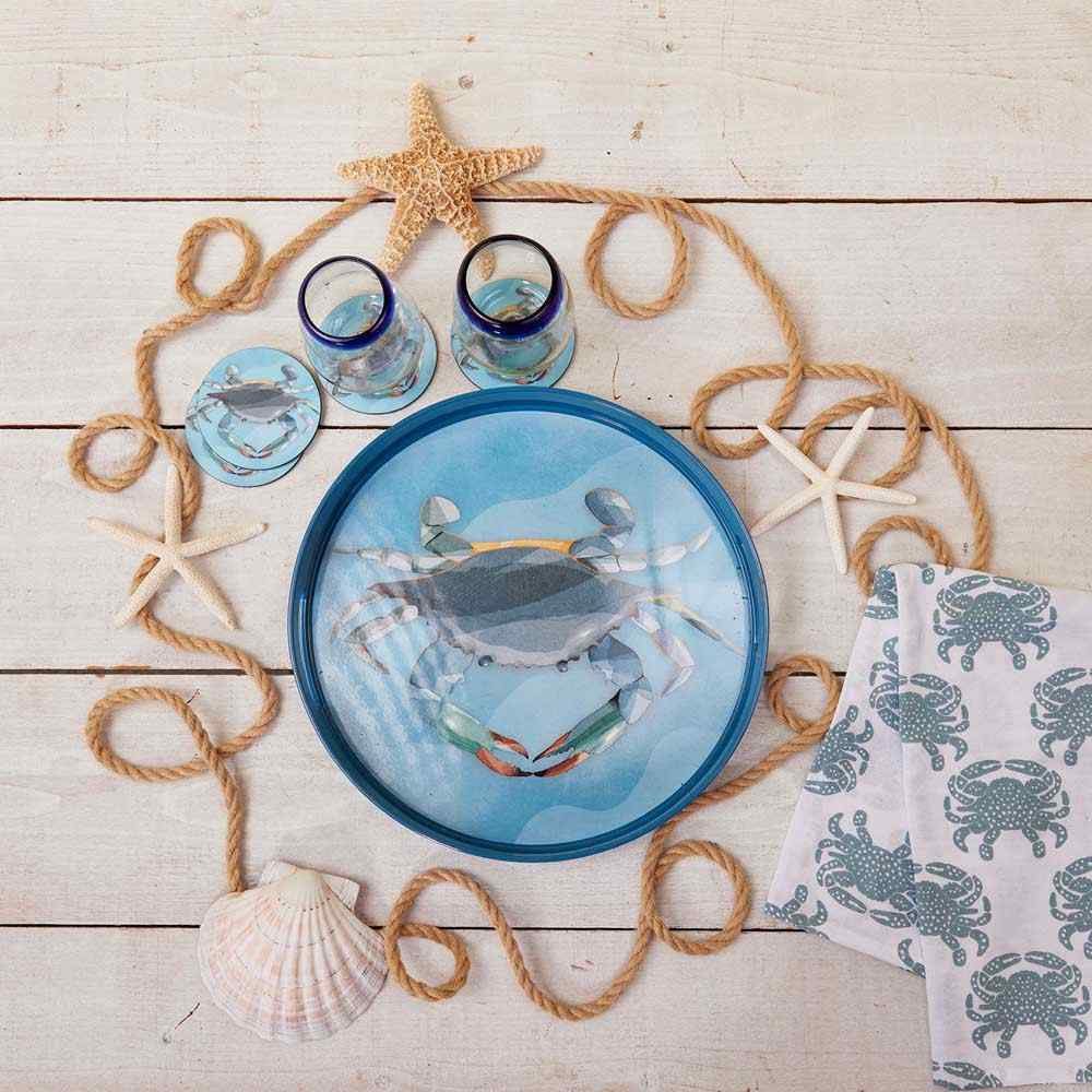 Crab Round Coaster - Set of 4 Coaster - rockflowerpaper