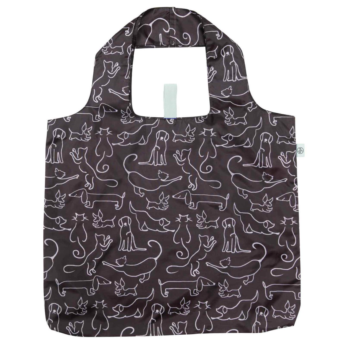 Dog And Cat blu Reusable Shopping Bag Reusable Shopping Bag - Rockflowerpaper