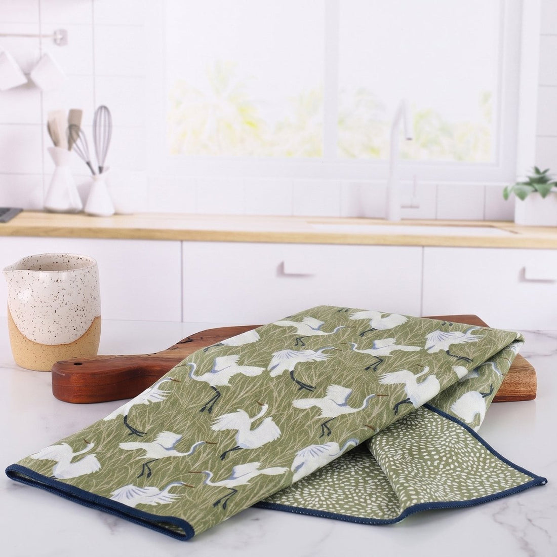 Egret & Reed blu Eco Kitchen Tea Towel Tea Towel - Rockflowerpaper
