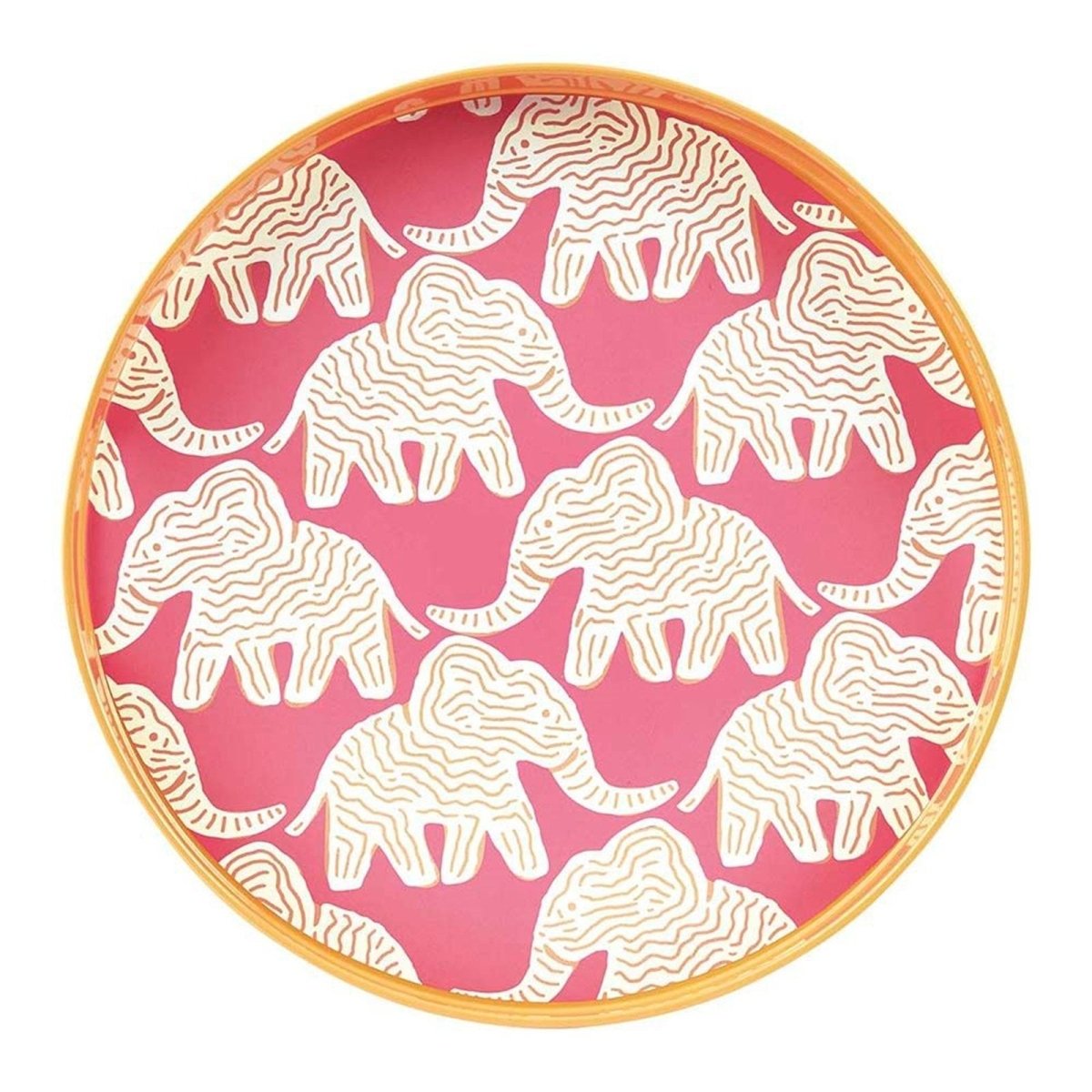 Elephant 15 Inch Round Tray Tray - rockflowerpaper