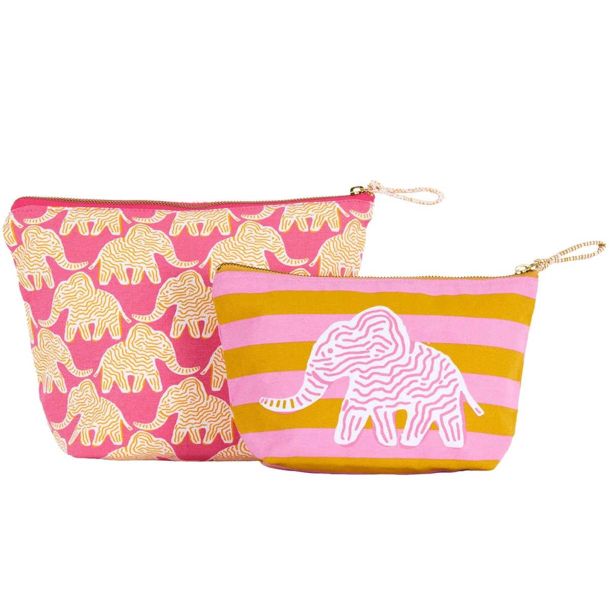 Elephant Essential Canvas Pouch Set of 2 Pouch Set of 2 - Rockflowerpaper