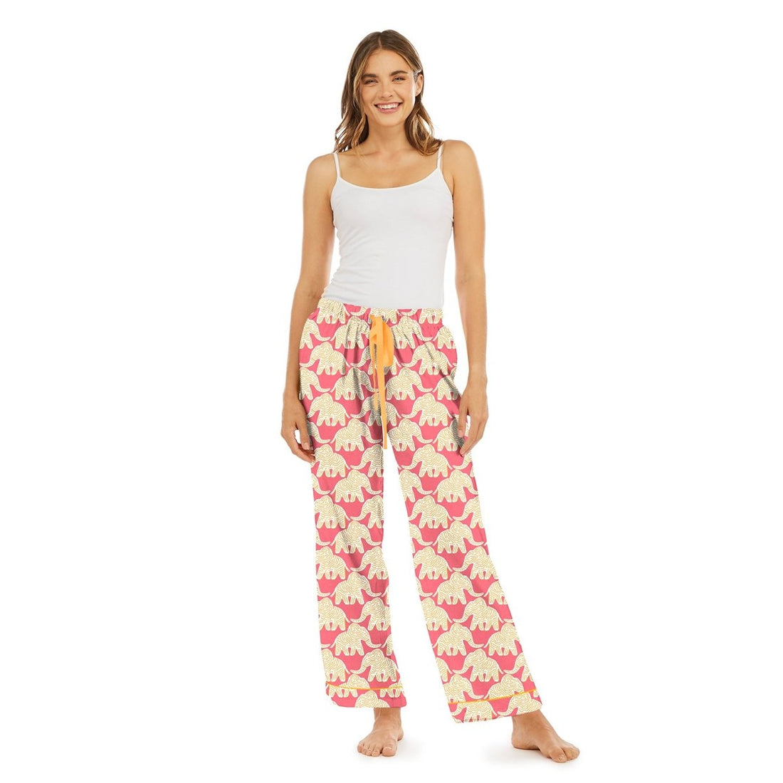 Elephants Pink Cotton Lounge Pant Lounge Pant - Rockflowerpaper