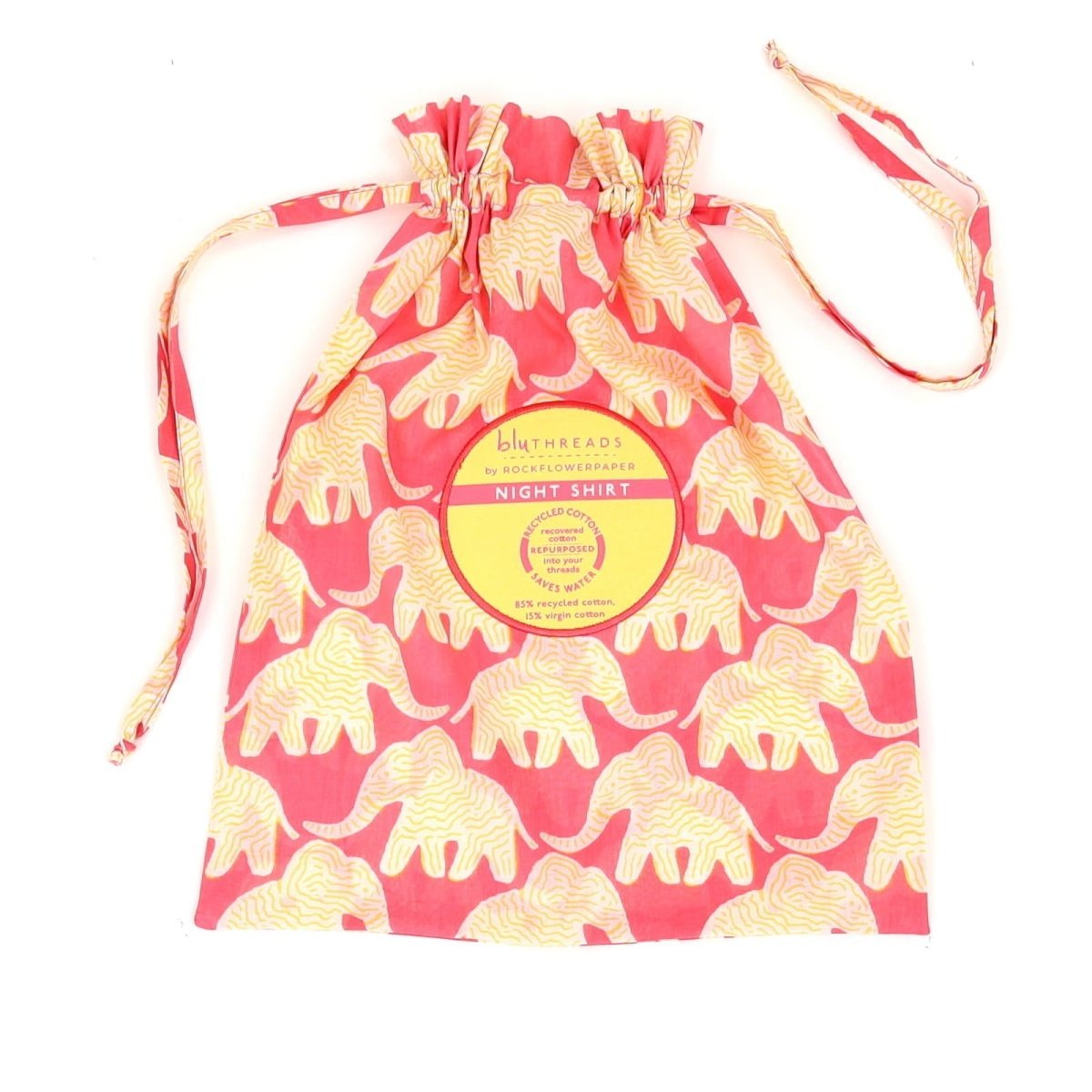Elephants Pink Night Shirt Sleep Shirt - rockflowerpaper