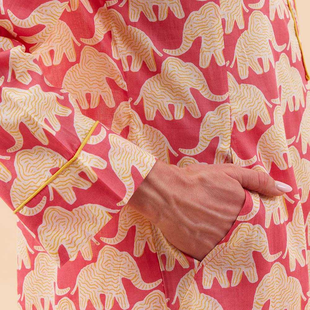 Elephants Pink Night Shirt Sleep Shirt - rockflowerpaper