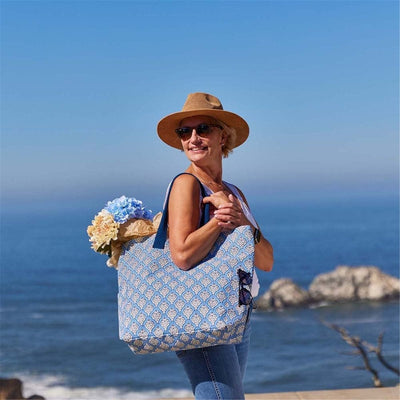 Fifer Blue Carryall Tote - rockflowerpaper