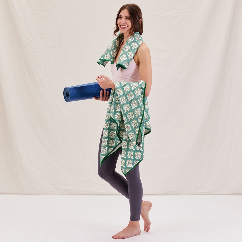 Fifer Green Yoga Towel Yoga Towel - rockflowerpaper