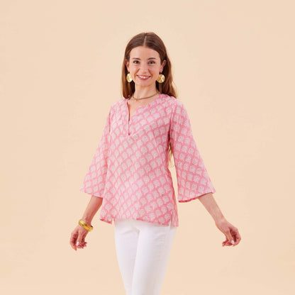 Fifer Pink Cotton Kurta Tunic Tunic - rockflowerpaper