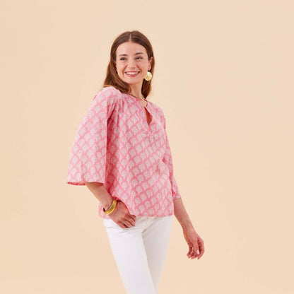 Fifer Pink Cotton Kurta Tunic Tunic - rockflowerpaper