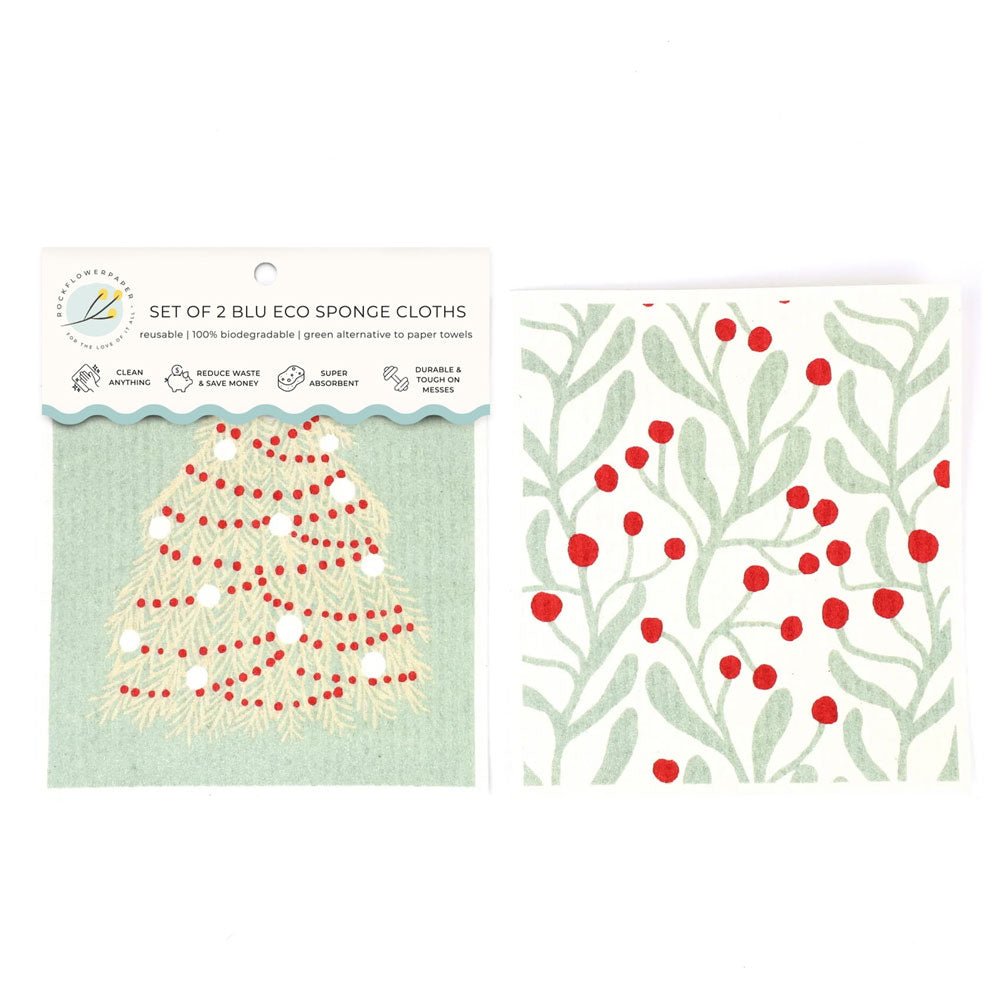 Filigree blu Eco Sponge Cloths (Set of 2) Eco Cloth - Rockflowerpaper