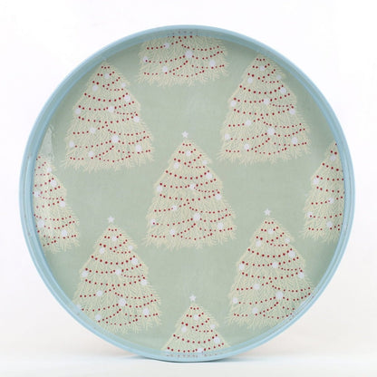 Fir Tree 15 Inch Round Tray Tray - Rockflowerpaper