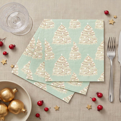 Fir Tree Paper Cocktail Napkins (Pack of 25) Paper Cocktail Napkin - Rockflowerpaper