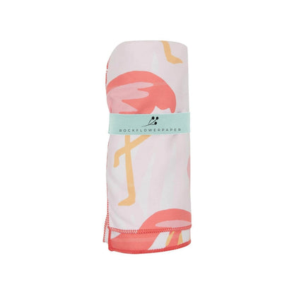Flamingo Pink Reversible Eco Beach Towel Beach Towel - rockflowerpaper