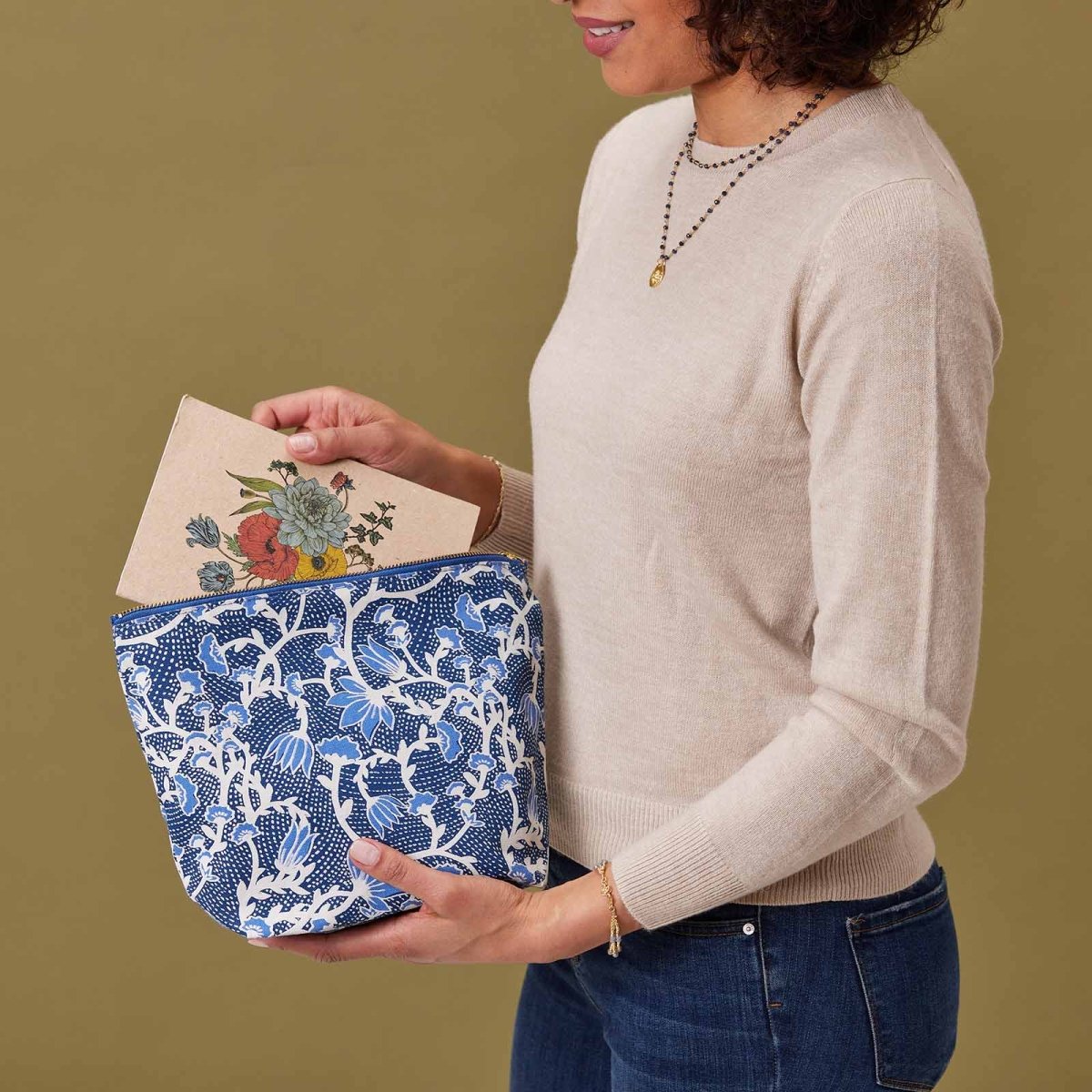 Fleur Large Relaxed Pouch Pouch - rockflowerpaper