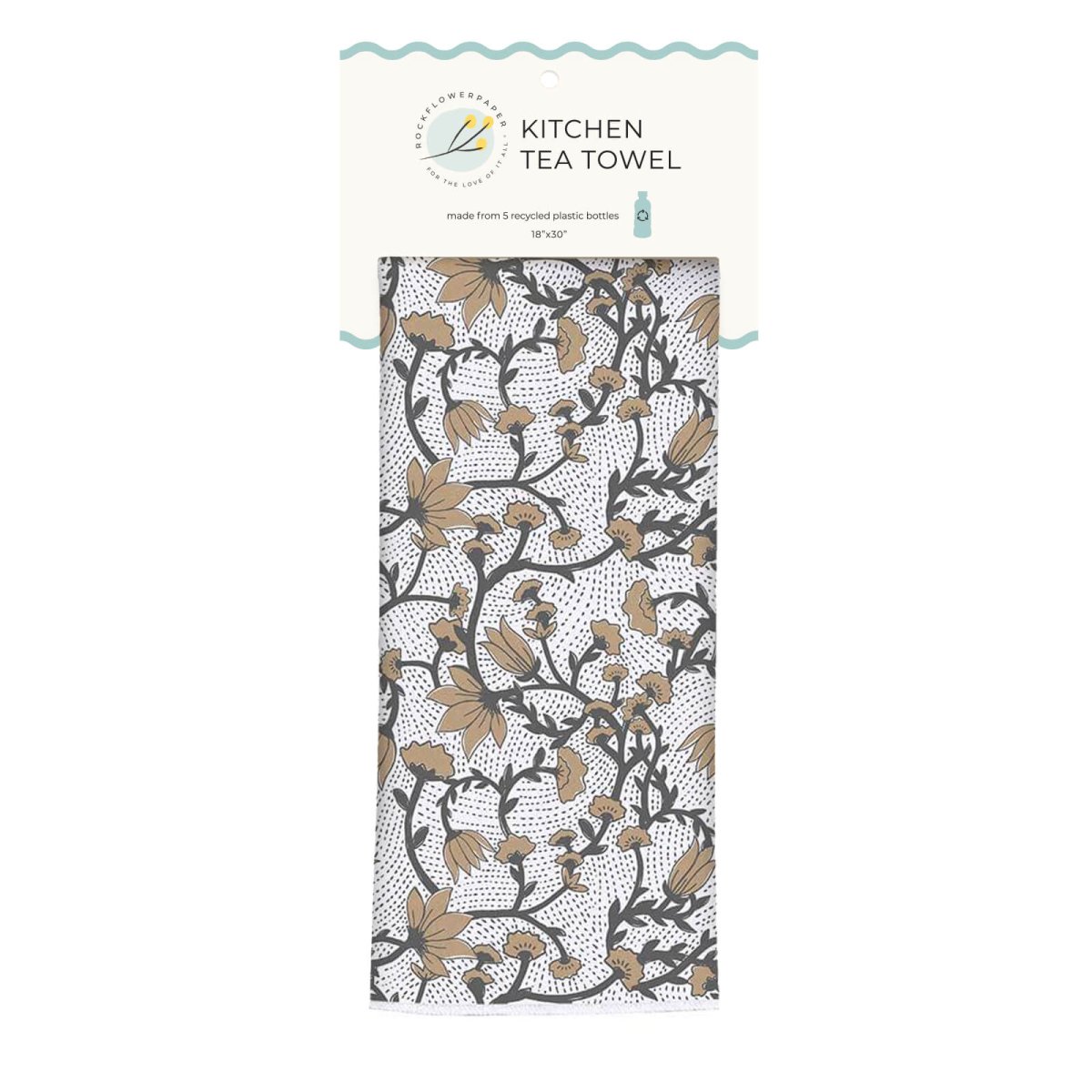 Fleur Tan Eco Kitchen Tea Towel Tea Towel - rockflowerpaper