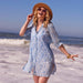 Floral Kelp Ocean Cotton Button Down Beach Tunic