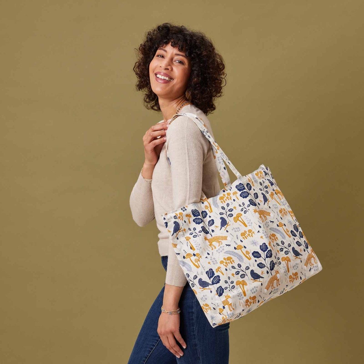 Fox and Feathers Little Shopper Tote Bag Tote - rockflowerpaper