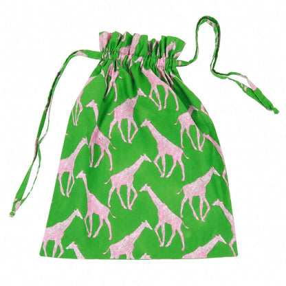 Giraffe Pink Green Cotton Night Shirt Sleep Shirt - Rockflowerpaper