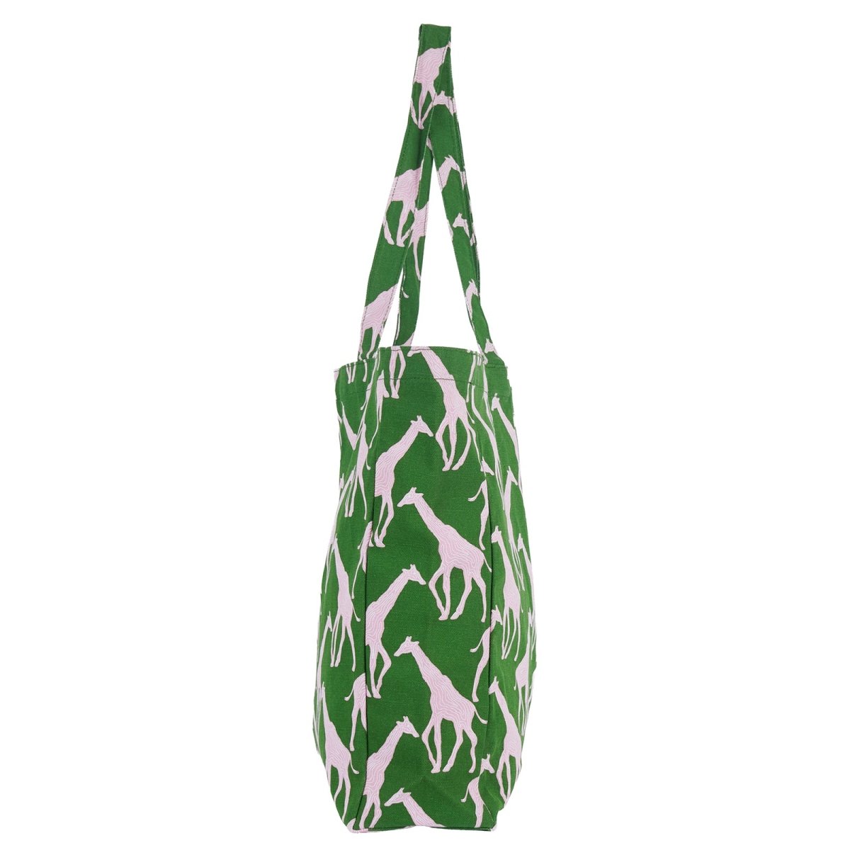 Giraffe Pink &amp; Green Little Shopper Canvas Tote Bag Tote - Rockflowerpaper