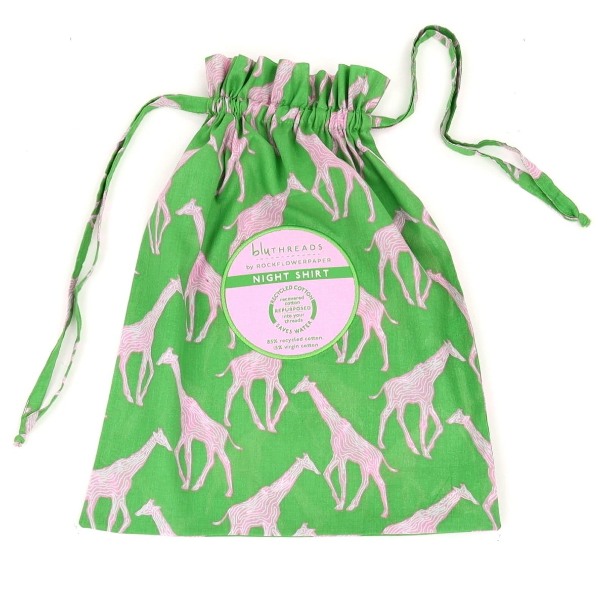 Giraffe Pink Green Night Shirt Sleep Shirt - rockflowerpaper