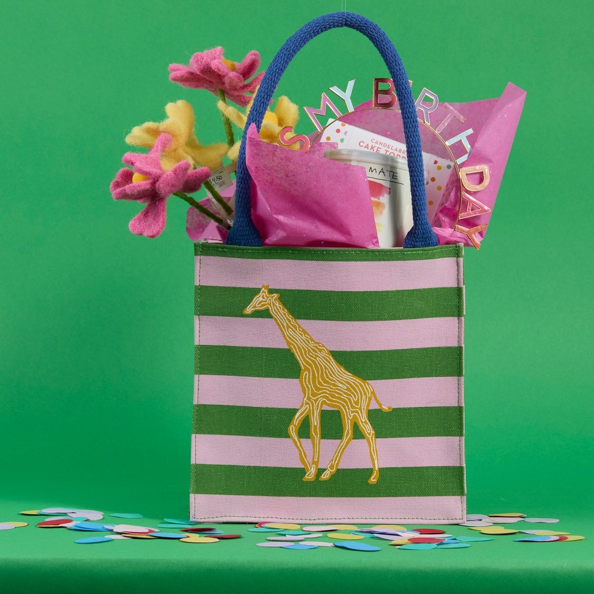 Giraffe Stripe Reusable Itsy Bitsy Gift Bag Gift Bag - Rockflowerpaper