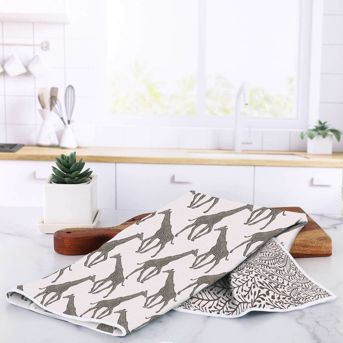 Giraffe Tan Eco Kitchen Tea Towel Tea Towel - rockflowerpaper