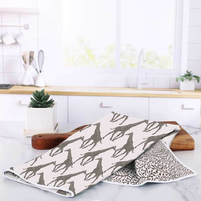 Giraffe Tan Eco Kitchen Tea Towel Tea Towel - rockflowerpaper