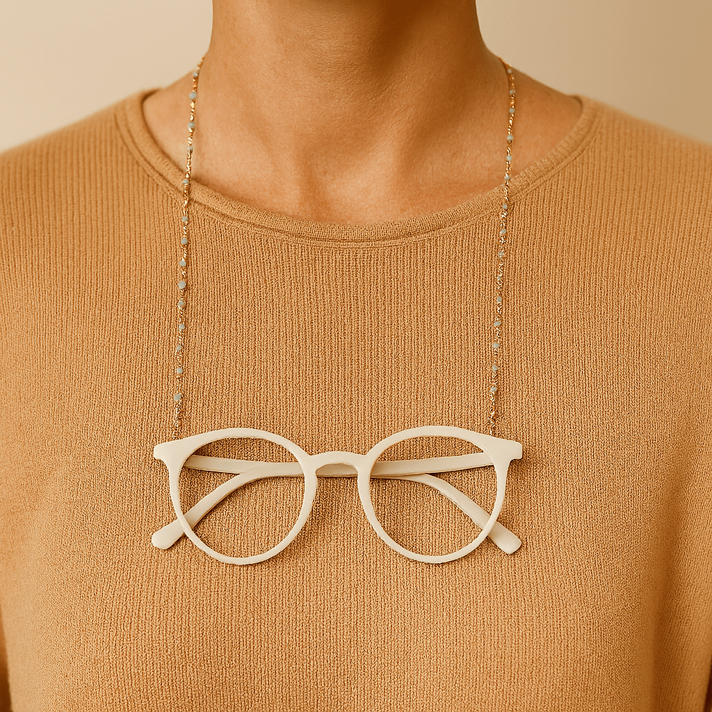 Gold Chain Lanyard Necklace - Light Blue for glasses or Face Mask MASK - NECKLACE - rockflowerpaper