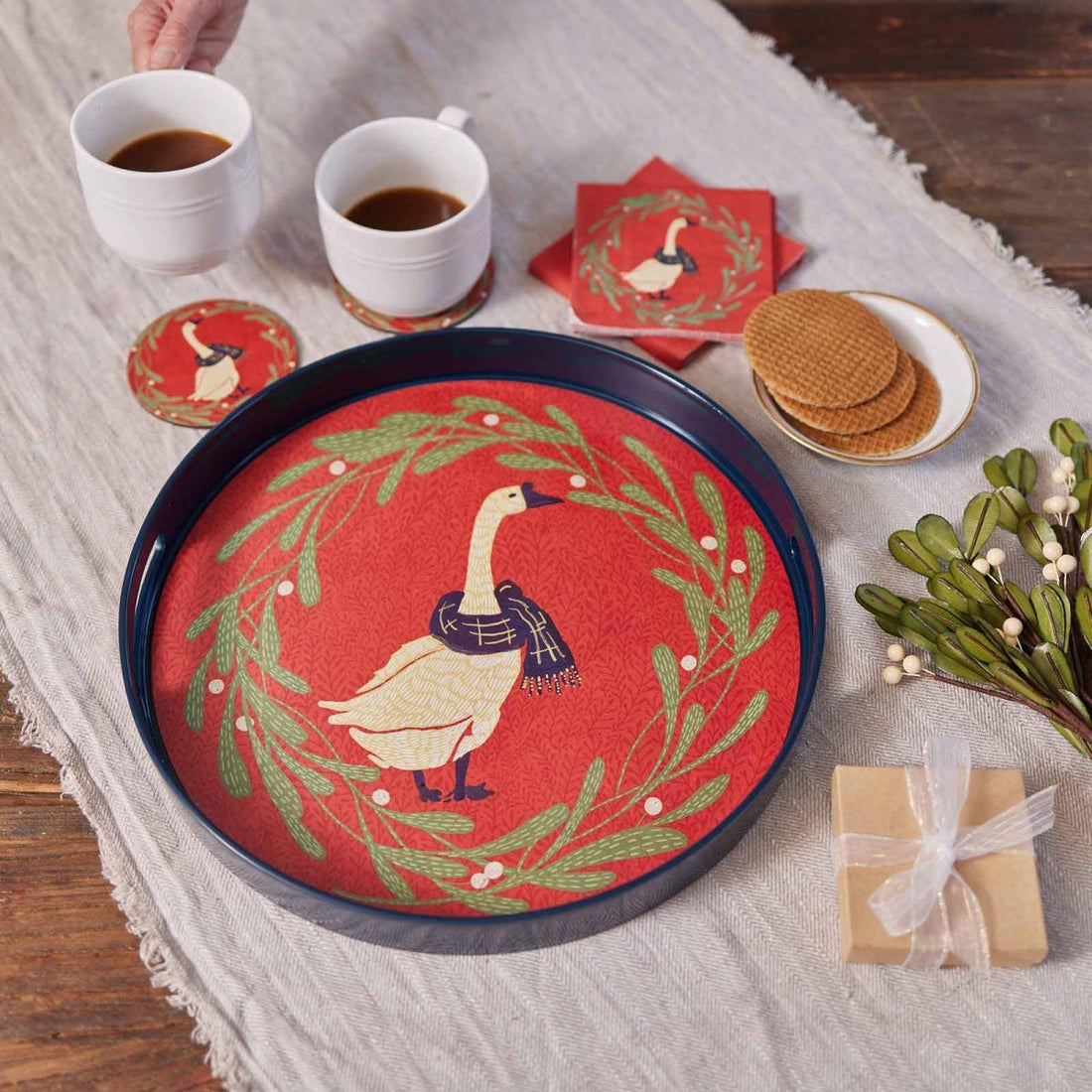 Goose 15 Inch Round Tray Tray - rockflowerpaper